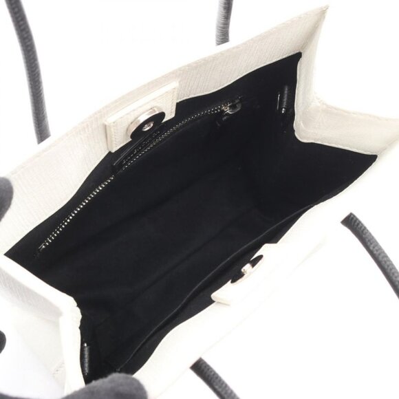Balenciaga Handbag Shopping Tote Xxs White Canvas Leather - Picture 3 of 9